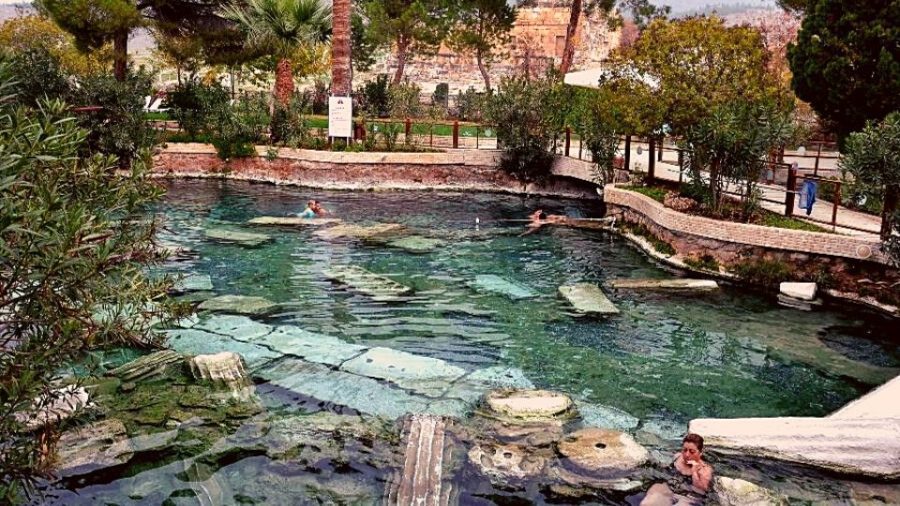 Cleopatra pools in Pamukkale, Turkey