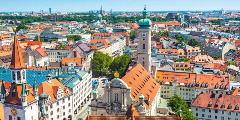 This image shows old town in Munich, Germany, one option for a one-day itinerary.